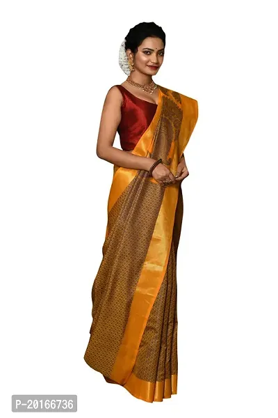 Alluring Mustard Art Silk Embellished Banarasi Silk Saree with Blouse piece-thumb4