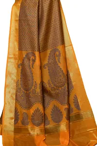 Alluring Mustard Art Silk Embellished Banarasi Silk Saree with Blouse piece-thumb1