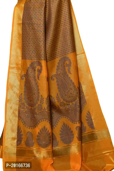 Alluring Mustard Art Silk Embellished Banarasi Silk Saree with Blouse piece-thumb2