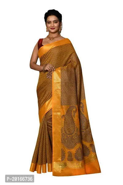 Alluring Mustard Art Silk Embellished Banarasi Silk Saree with Blouse piece