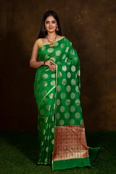 Alluring Embellished Banarasi Silk Saree with Blouse piece