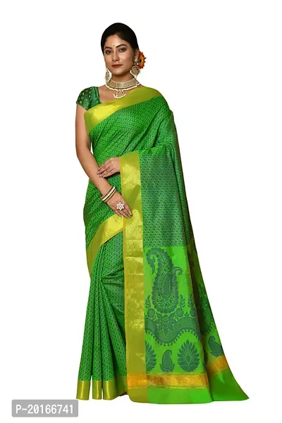 Alluring Green Art Silk Embellished Banarasi Silk Saree with Blouse piece-thumb0