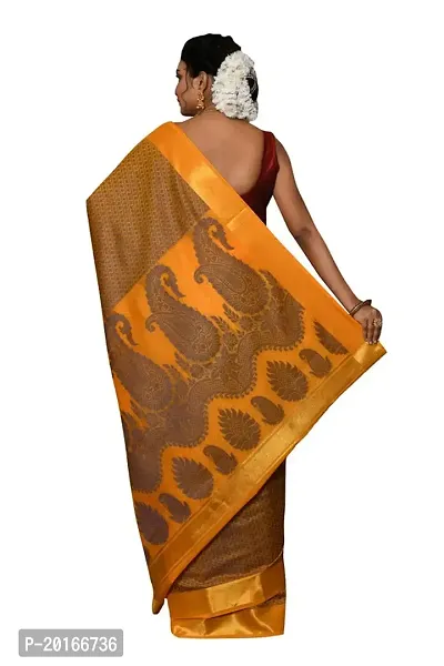 Alluring Mustard Art Silk Embellished Banarasi Silk Saree with Blouse piece-thumb3