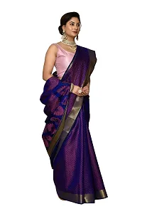 Alluring Blue Art Silk Embellished Banarasi Silk Saree with Blouse piece-thumb3