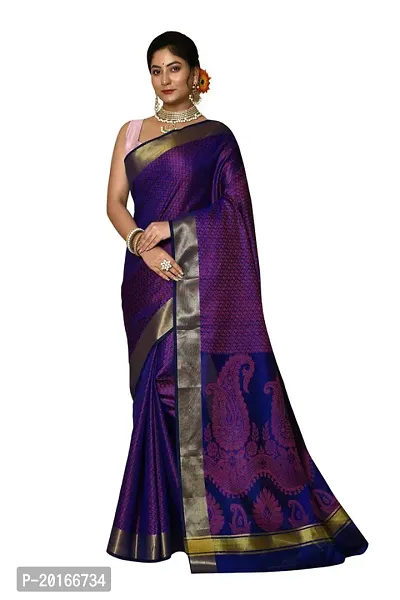 Alluring Blue Art Silk Embellished Banarasi Silk Saree with Blouse piece