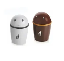 faas Mini 2 PS Stylish Plastic Tidy Bin Trash Can With Lid, Multi-use Dustbin for Study Table, Washroom, Bedroom etc. (Multicolour)-thumb3