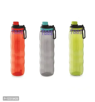 faas Fridge Water Bottle Plastic BPA Free, Assorted Colour 900 ML (Pack Of 3)-thumb0