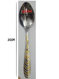 Embossed Desserts, Falooda Serving Spoons Gold Design Handle Set of 6 (Metal)-thumb1