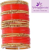 Vatsalya Associates Shimmering & Glittering Glass bangles set For Women And Girls (Pack Of 24) (Orange, 2.6)-thumb2