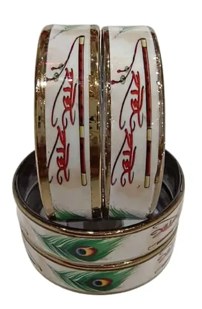 Vatsalya Associates Beautiful Radhe Radhe Shimmering kada set (PACK OF 4)