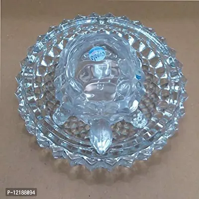 Home-Cart Glass Crystal Turtle Tortoise with Plate, Transparent, Standard