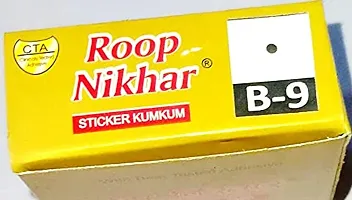 Roop Nikhar Black velvet Sticker Bindi for Women & girls (Pack Of 15 unit) size 9-thumb1