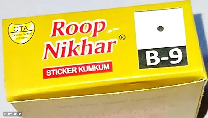 Roop Nikhar Black velvet Sticker Bindi for Women & girls (Pack Of 15 unit) size 9-thumb2