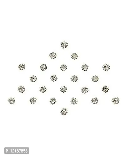 ZaySoo Diamond Collection Small Stone Silver Bindi-thumb4