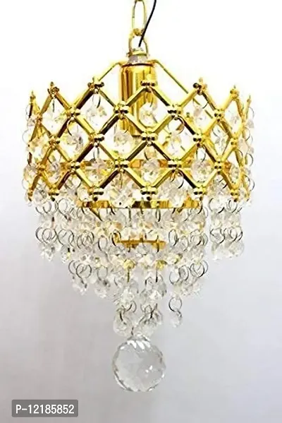 Vatsalya Associates Crystal Chandelier Jhoomer Ceiling Hanging Lamp for Home & Office (Pack of 1)