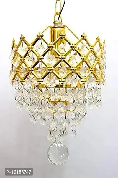 Vatsalya Associates Crystal Chandelier Jhoomer Ceiling Hanging Lamp for Home  Office (Pack of 1)