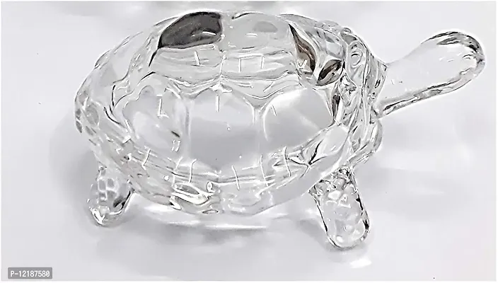 Vatsalya Associates Crystal Turtle Tortoise with Plate for Feng Shui and Vastu Best Gift for Career and Good Luck Best Crystal for Home Decor-thumb3