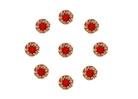 Vatsalya Associates BEAUTY GOLD Multi Color Diamond Round Stone Bindis for Women and Girl Forehead-thumb2