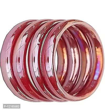 Vatsalya Associates Red Glass Bangles set for Women And Girls (Pack of 4) (Red, 2.6)