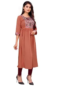 KONIRY Cotton Fabric Printed Round Neck Kurtis for Women-thumb1