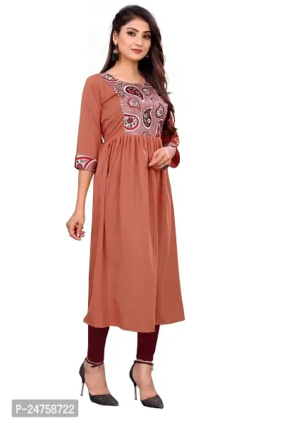 KONIRY Cotton Fabric Printed Round Neck Kurtis for Women-thumb2