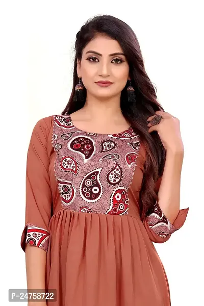 KONIRY Cotton Fabric Printed Round Neck Kurtis for Women-thumb5