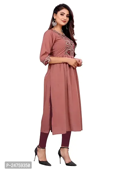 KONIRY Cotton Fabric Printed Round Neck Kurtis for Women-thumb2