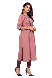 KONIRY Women's Cotton Blend Printed Straight Kurta (M, Beet===Kali)-thumb1