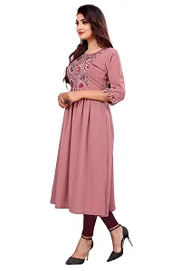 KONIRY Women's Cotton Blend Printed Straight Kurta (M, Beet===Kali)-thumb2