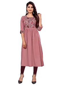 KONIRY Women's Cotton Blend Printed Straight Kurta (M, Beet===Kali)-thumb3