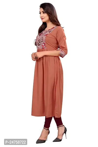 KONIRY Cotton Fabric Printed Round Neck Kurtis for Women-thumb3