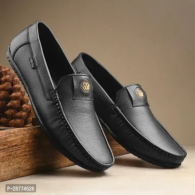 Men's Leather Solid Loafer Shoes-thumb0