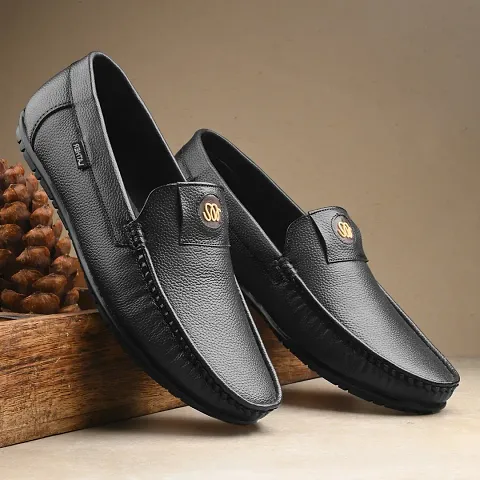 Men's Leather Solid Loafer Shoes