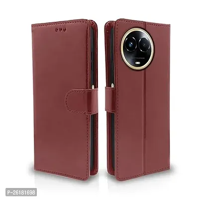 Realme 11 Realme 11X 5G Narzo 60X 5G Realme C67 Brown Flip Cover-thumb0