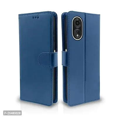 Oppo A18 A38 Blue Flip Cover
