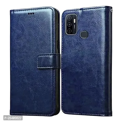 Oppo A33, A53 Blue Flip Cover