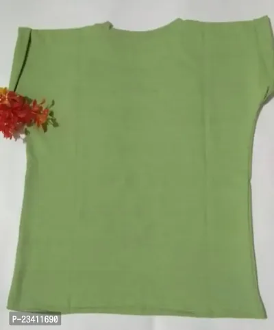 Kinger Look Girls top, Round Neck, Half Sleeve, Available in Free Size (Green)-thumb2