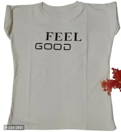 Kinger Look Girls top, Round Neck, Half Sleeve, Available in Free Size (White)-thumb0