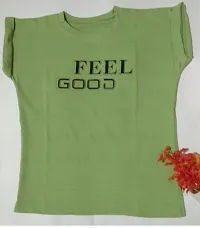 Kinger Look Girls top, Round Neck, Half Sleeve, Available in Free Size (Green)-thumb2