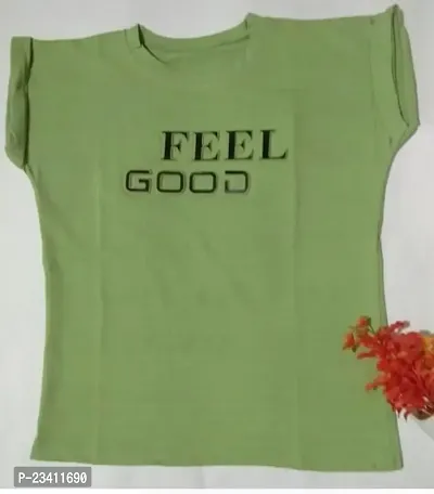 Kinger Look Girls top, Round Neck, Half Sleeve, Available in Free Size (Green)-thumb3