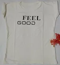 Kinger Look Girls top, Round Neck, Half Sleeve, Available in Free Size (White)-thumb2