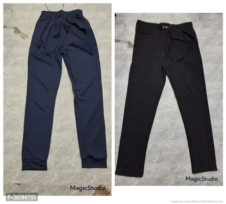 Elegant Polyester Solid Track Pants For Men- 2 Pieces