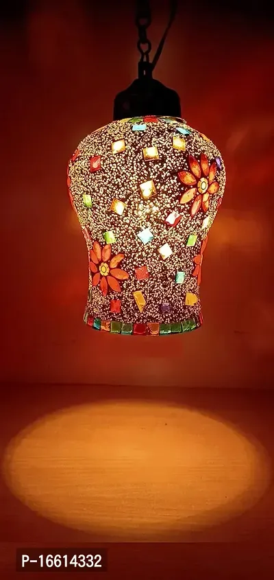 Stylish Glass Decorated Hanging Light (38 X 18 X 27 Cm, Multicolor, Bulb Not Included)-thumb0