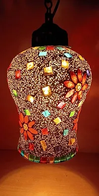 Stylish Glass Decorated Hanging Light (38 X 18 X 27 Cm, Multicolor, Bulb Not Included)-thumb1