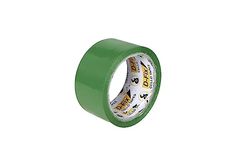 D-fix 2 Inch Colour Tape Packaging Tape High Strength Adhesive Multipurpose Home, Office Use DIY (Green, 48mm x 65 mtr, Pack of 12)