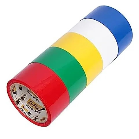 Vastu Tapes Tapes Vastu Dosh Remedy Heavy Duty Tape Multi Color Tape Green Yellow Red White Blue Tape- 50 MTR(Pack Of 5) red,yellow,white,blue,green