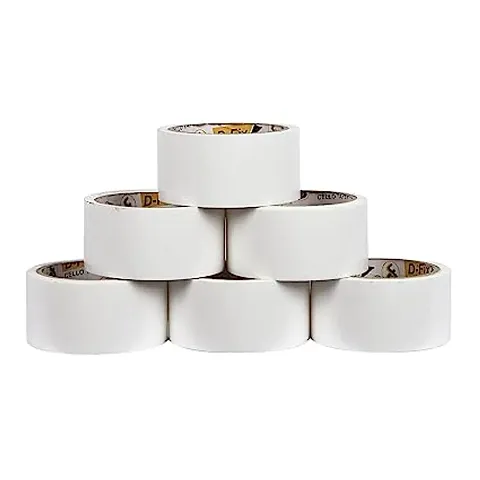 Inch Wide Colour Tape Packaging Tape Adhesive Multipurpose Home, Office Use DIY (White, 48mm x 65 mtr, Pack of 3)