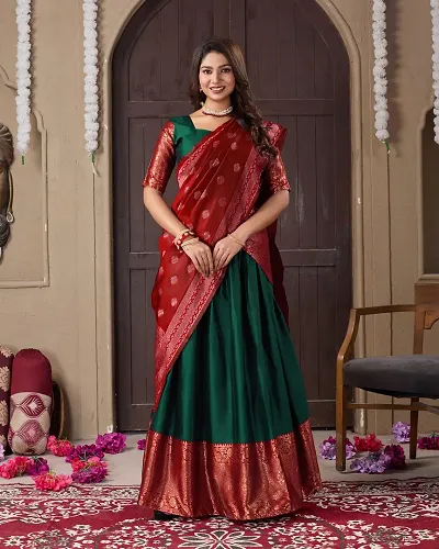 Stylish Art Silk Jacquard Lehenga Choli Set For Women