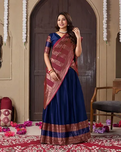 Stylish Art Silk Jacquard Lehenga Choli Set For Women