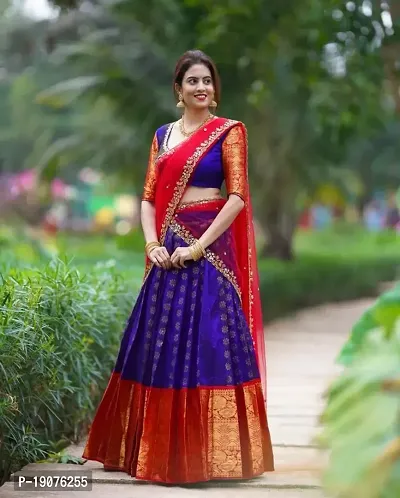 Buy Impressive Pink , Navy Blue Art Silk Embroidered Lehenga Choli